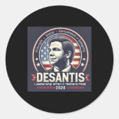 Desantis 2028 - Leiderschap wanneer het de meeste Ronde Sticker (Voorkant)