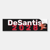DeSantis 2028 met Flag Eagle Bumper Bumpersticker (Voorkant)