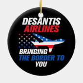 DeSantis Airlines Funny DeSantis 2024 Kerstmis Keramisch Ornament (Achterkant)