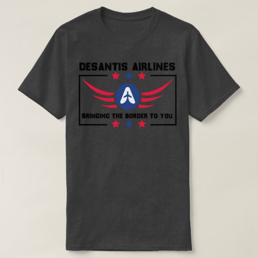 Desantis Airlines Shirt dat de grens haalt (Design voorkant)
