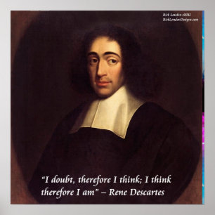 Descartes "Ik denk, dus ik ben" Quote Poster