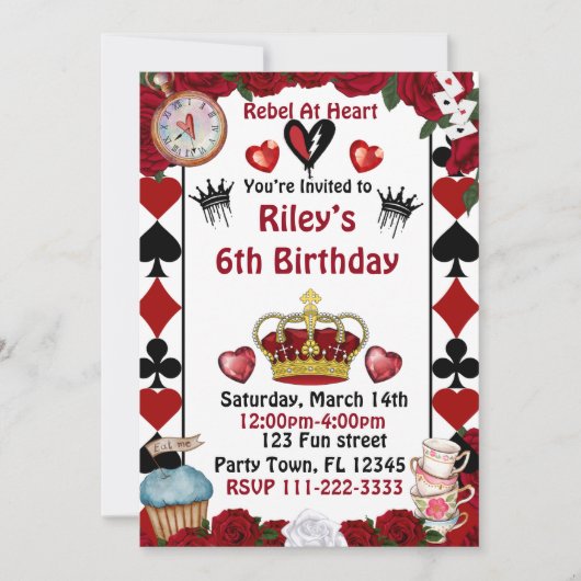 Descendants rise of red custom birthday invitation (Devant)