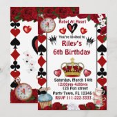 Descendants rise of red custom birthday invitation (Devant / Derrière)