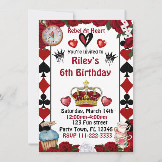 Descendants rise of red custom birthday invitation kaart