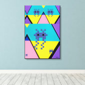 Descending on a Memphis Designed Planet Canvas Afdruk (Insitu (Houten vloer))