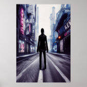 Descendre la rue vide | AI Art Poster (Devant)