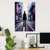 Descendre la rue vide | AI Art Poster (Bureau à domicile)