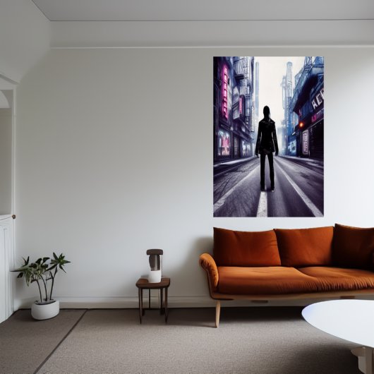 Descendre la rue vide | AI Art Poster