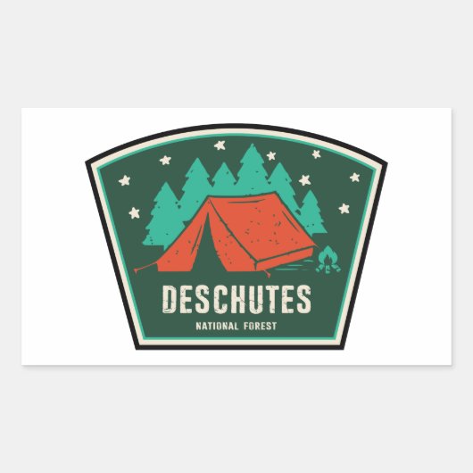 Deschutes National Forest Camping Rechthoekige Sticker (Voorkant)