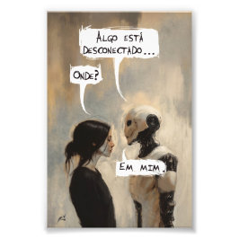 Desconectado (com frase) foto afdruk