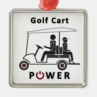 Descr-Golf Cart Power (zwart met rood) Metalen Ornament