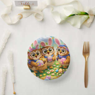 description de assiettes en papier pour fête de Pâ