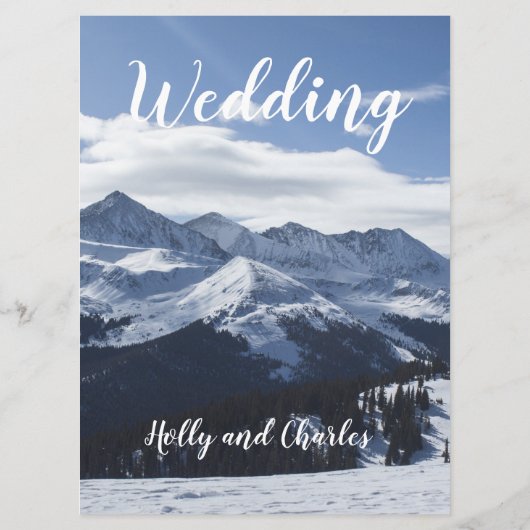 Description du menu Mariage spécial. (Dos)