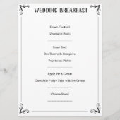 Description du menu Mariage spécial. (Devant)