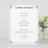 Description spéciale du menu de mariage. (Debout devant)