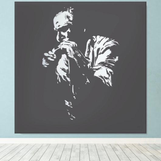 Desenho Charles Bukowski Canvas Afdruk (Insitu (Houten vloer))