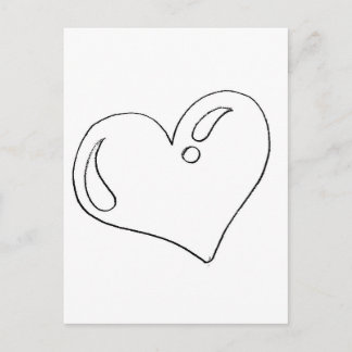 Desenho de coração para imprimir e pintar briefkaart