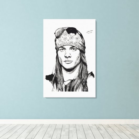 Desenho do Axl Rose Canvas Afdruk (Insitu (Houten vloer))