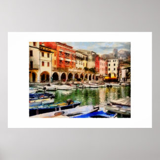 Desenzano - oude haven poster
