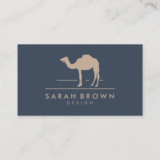 Desert Animal Logo Navy Camel Visitekaartje (Voorkant)