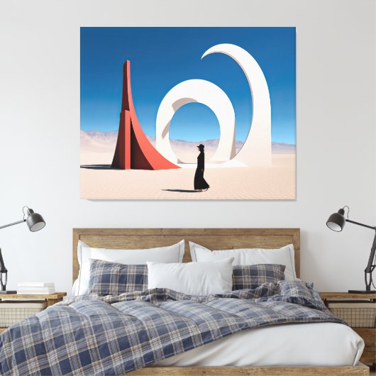 Desert Arcana: Echo's van oneindigheid Canvas Afdruk (Insitu (Slaapkamer))