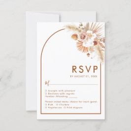 Desert Arch Boho Pampas Grass Terracotta RSVP-kaar RSVP Kaartje