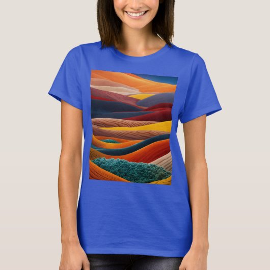 "Desert Art Blue T-Shirt - Explorez l'Art de (Devant)