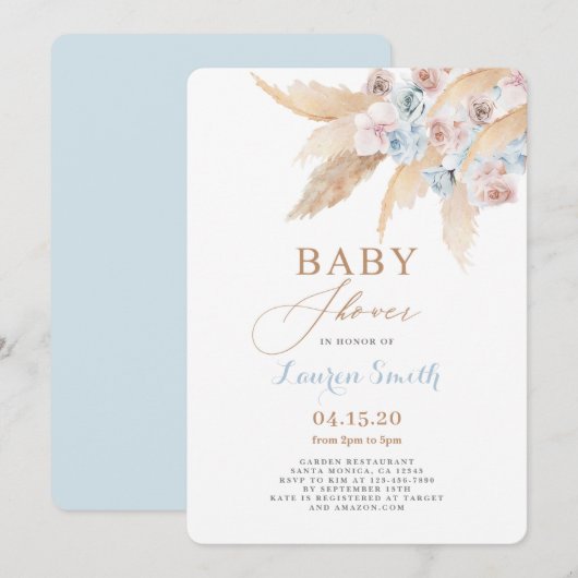 Desert Baby shower Boy Invitation Kaart (Voorkant / Achterkant)