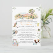 Desert Bachelorette Weekend Itinerary Invitation Kaart (Staand voorkant)