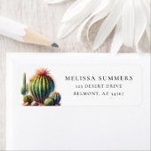 Desert Barrel Cactus Return Address Label (Insitu)