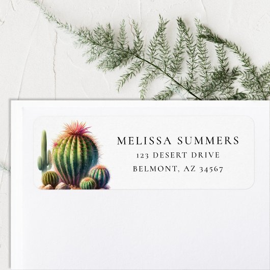 Desert Barrel Cactus Return Address Label