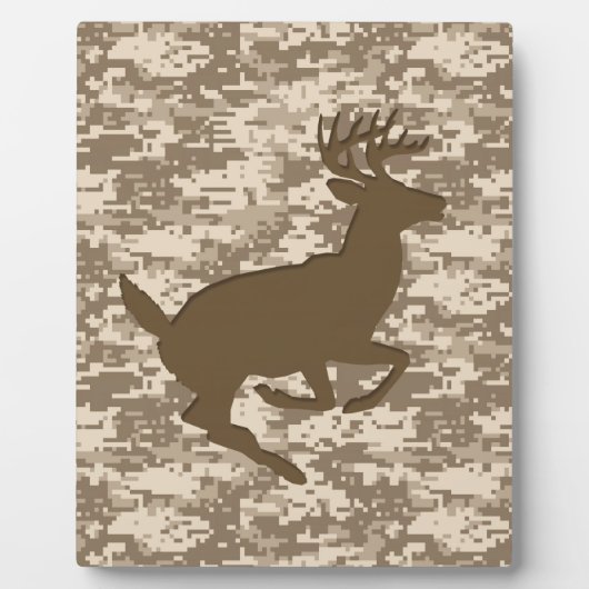 Desert Beige Digital Camouflage Deer Camo Pattern Fotoplaat (Voorkant)