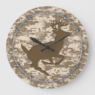 Desert Beige Digital Camouflage Deer Camo Pattern Grote Klok