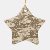 Desert Beige Digital Camouflage Deer Camo Pattern Keramisch Ornament (Achterkant)