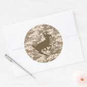 Desert Beige Digital Camouflage Deer Camo Pattern Ronde Sticker (Envelop)