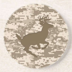 Desert Beige Digital Camouflage Deer Camo Pattern Zandsteen Onderzetter