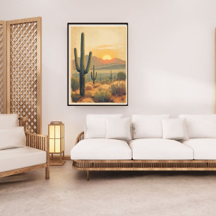 Desert Bloom – Oude Arizona Reisposter Poster