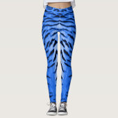 Desert Blue Tiger Skin Print Leggings (Voorkant)