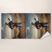 Desert Blues: A Meerkat's Denim Guitar Jam, Strandlaken (Voorkant)