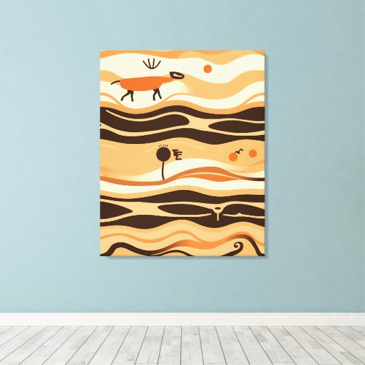 Desert Boho Abstract Canvas Afdruk (Insitu (Houten vloer))