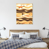 Desert Boho Abstract Canvas Afdruk (Insitu (Slaapkamer))