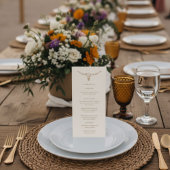 Desert Boho Cow Skull Wedding Menu Card