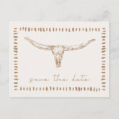 Desert Boho Cow Skull Wedding Save the Date Aankondigingskaart (Voorkant)