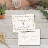Desert Boho Cow Skull Wedding Save the Date Aankondigingskaart