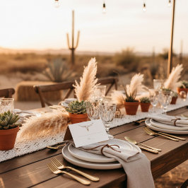 Desert Boho Cow Skull Wedding Seating Table Card Kaart