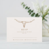 Desert Boho Cowboy Wedding RSVP Kaartje (Staand voorkant)