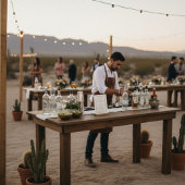 Desert Boho Cowboy Wedding Signature Drinks Bar