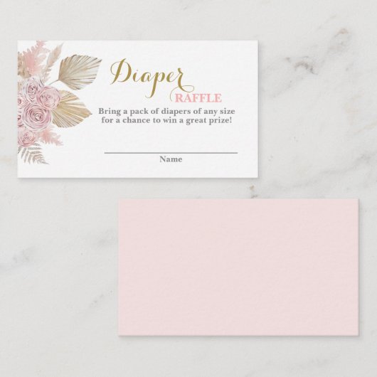 Desert Boho Luier Raffle Behuizing Kaart (Voorkant / Achterkant)