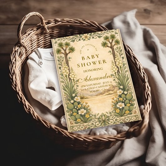Desert Botanical Baby Shower Kaart