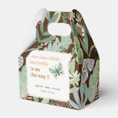Desert Brown Retro Butterfly Garden Baby shower Bedankdoosjes (Voorkant Zijde)